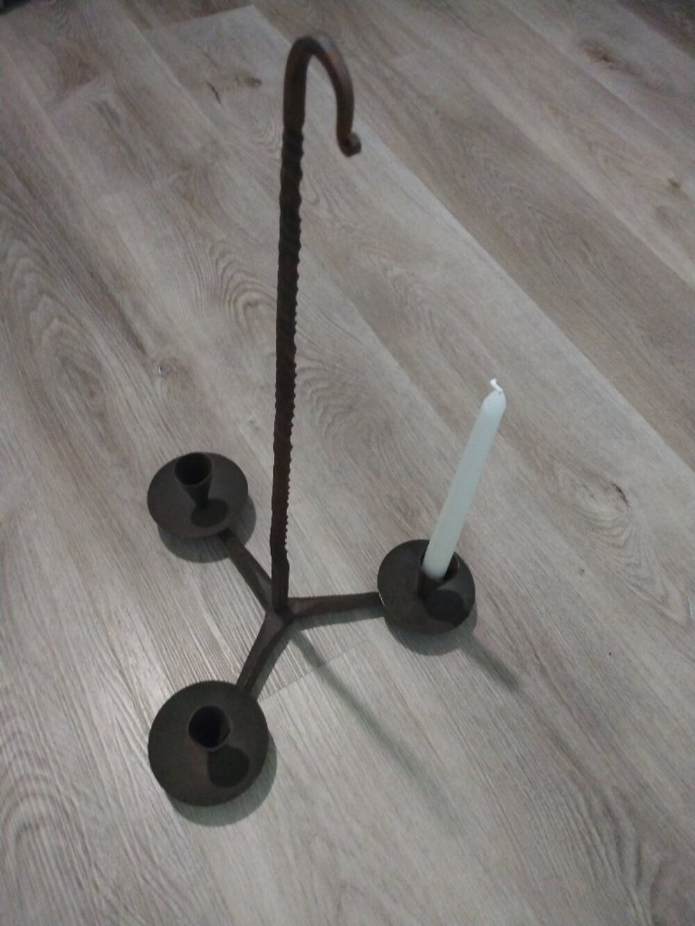 Vintage Hand Forged Iron Candelabra Rustic Goth
